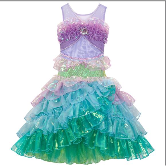 Disney Store Deluxe Ariel Little Mermaid Costume Dress Girls Size 10 L - Picture 1 of 10